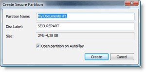 create new encrypted partition for dvd