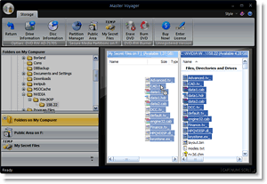 Two panes interface to copy files between folders