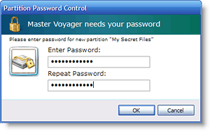 entering password to create encrypted partition on dvd disc