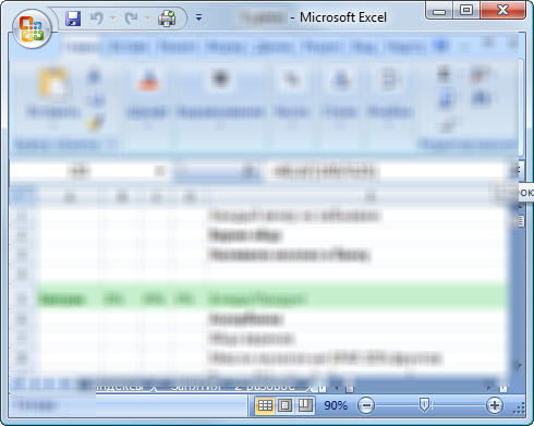 Secure Flash Drive Excel document