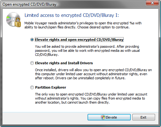 limited access to encrypted cd/dvd/bluray